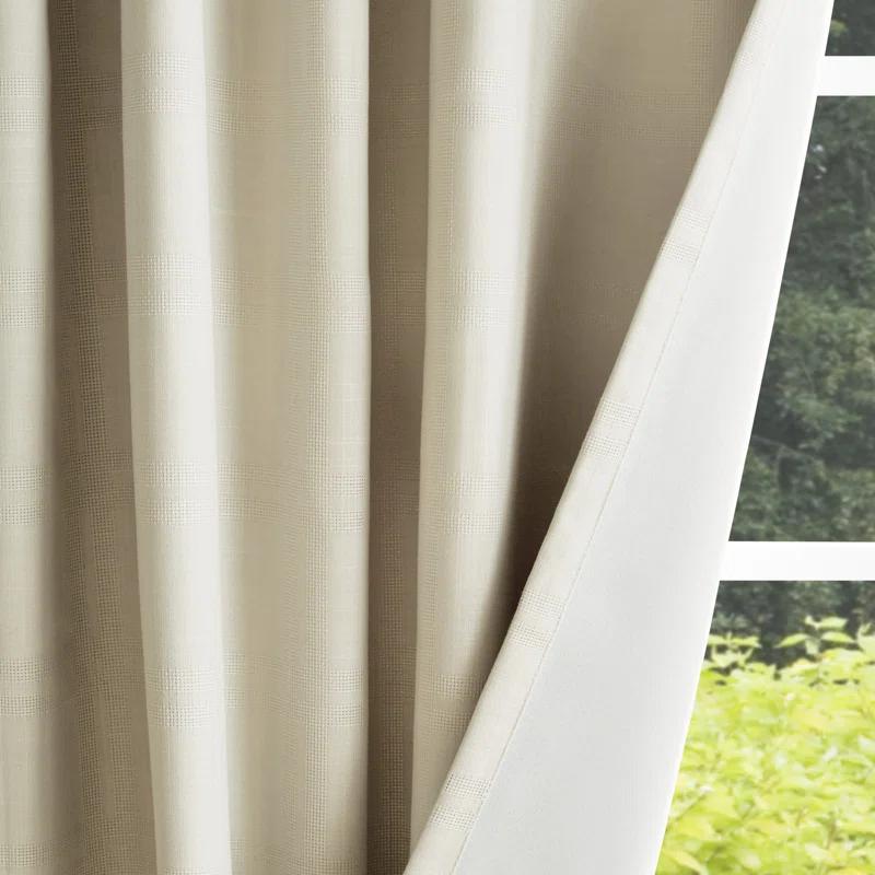 Bedford Polyester Blackout Curtain Panel Pair Linen (Set of 2)
