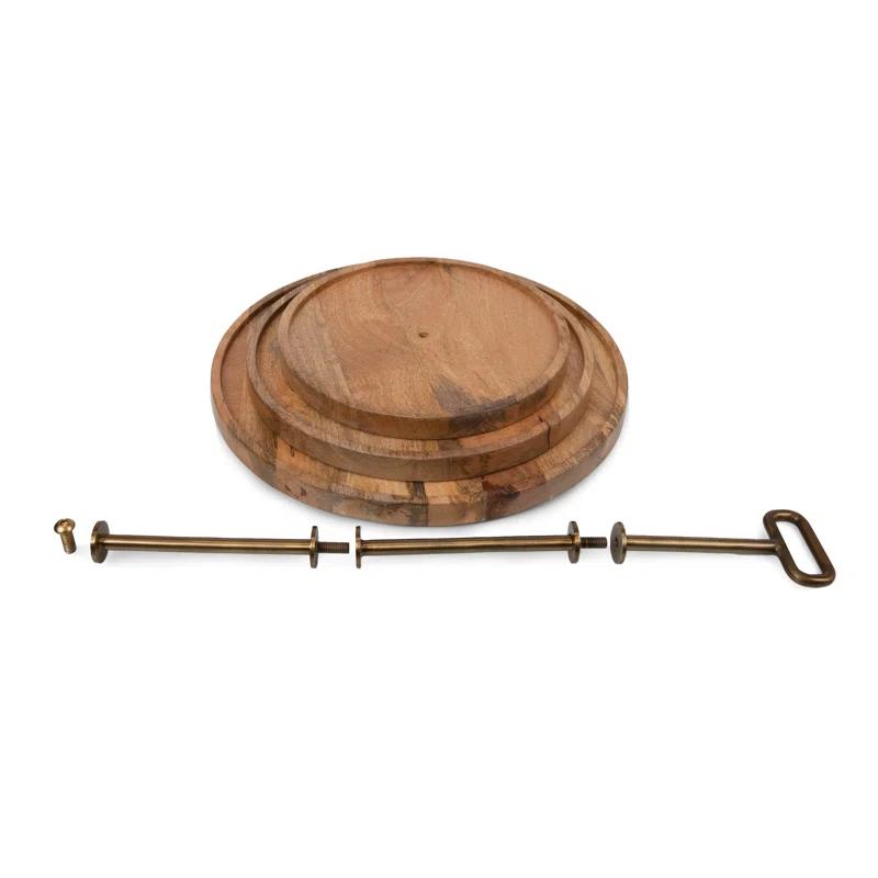 Millwood Pines Tapas 3-Tiered Serving Tray, Mango wood Cupcake Stand, Wooden Cheese Board Darfasha