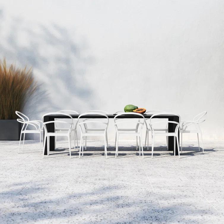 Comet 39.37'' Rectangular 10 - Person Outdoor Dining Set