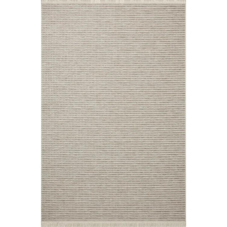 Malibu III Indoor / Outdoor Rug by Amber Lewis x Loloi - Ivory and Dove / 2'3" x 7'7" Runner