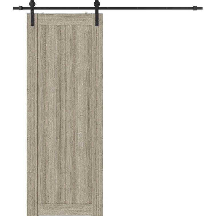 Belldinni 1 Panel Shaker Manufactured Wood Composite Sliding Barn Door With Hardware Kit