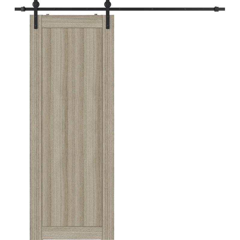 Belldinni 1 Panel Shaker Manufactured Wood Composite Sliding Barn Door With Hardware Kit