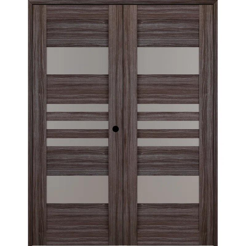 Belldinni Leti Solid Manufactured Wood and Glass Paneled Prefinished Double French Door