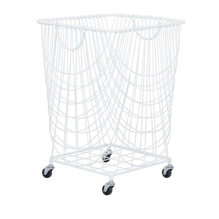 CosmoLiving by Cosmopolitan Metal Deep Set Metal Mesh Laundry Basket Storage Cart with Wheels and Handles & Reviews | Joss & Main