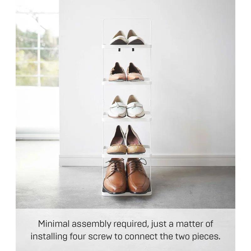 Yamazaki Home Steel Upright 5 Pair Shoe Rack with Handle