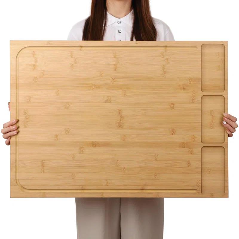 ColorLife 30 X 21 In Extra Large Bamboo Cutting Board And Stovetop Cover, Stove Top Cover Chopping Board With Detachable Legs And Juice Groove, Sink Cover Board, For Restaurant Kitchen Countertop
