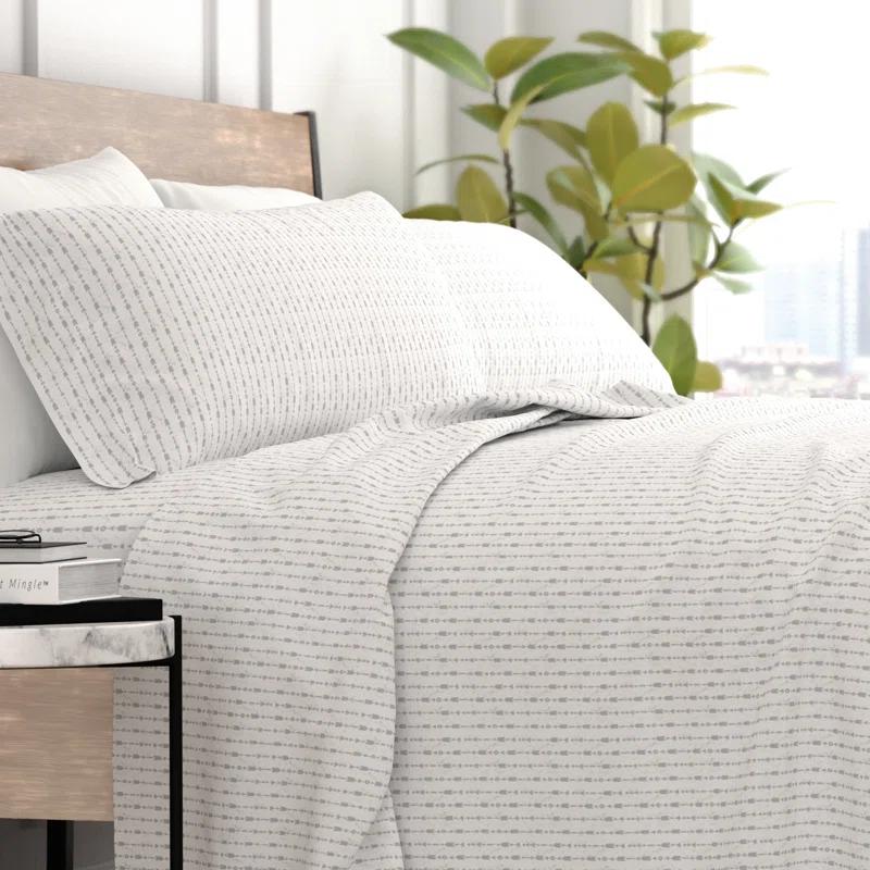 Home Beaded Arrows Striped Pattern Microfiber Sheet Set