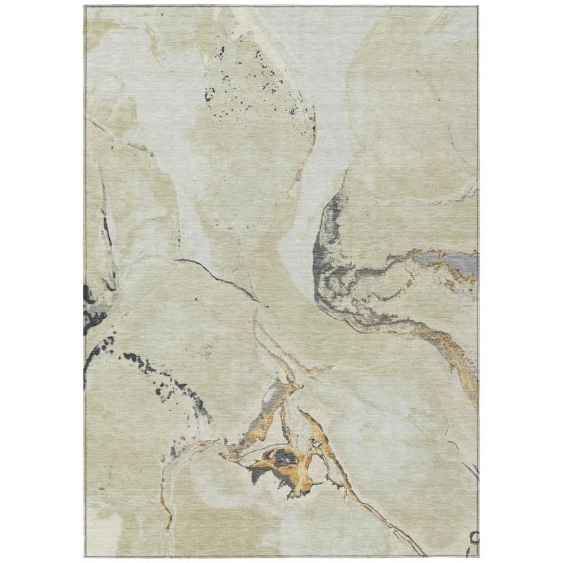 Machine Washable Indoor/Outdoor Chayden ACN1005 Ivory Rug