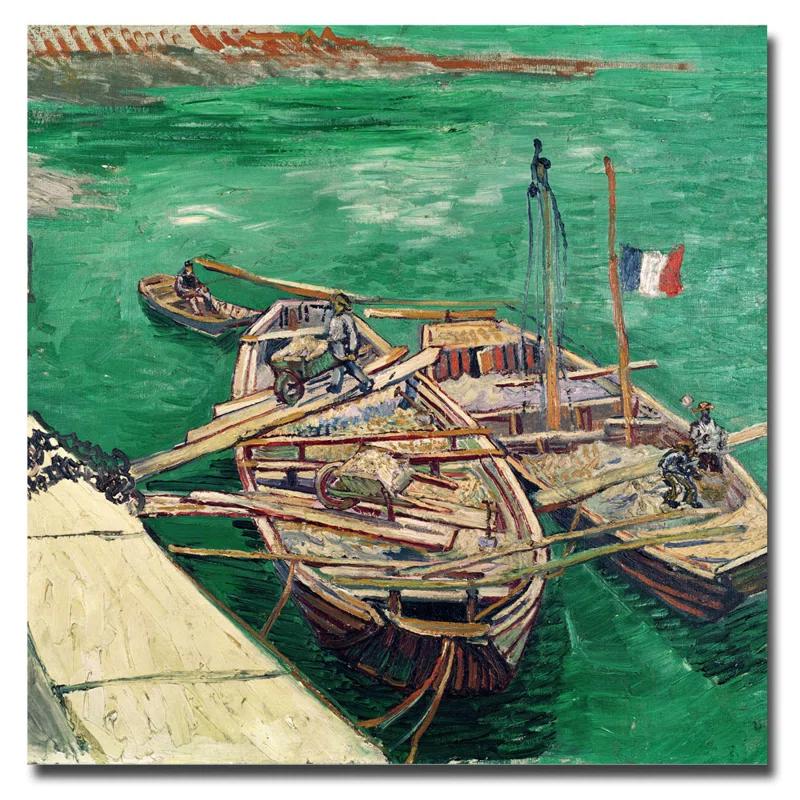 Vault W Artwork " Landing Stage With Boats 1888 " by Vincent Van Gogh