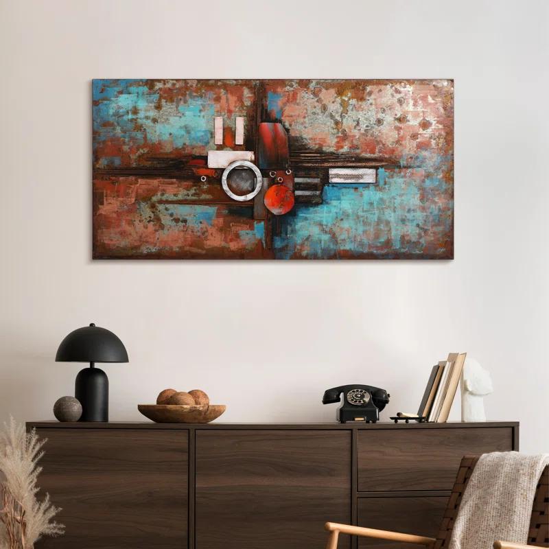 Empire Art Direct "Composition I" Iron Hand Painted 3D Wall Art