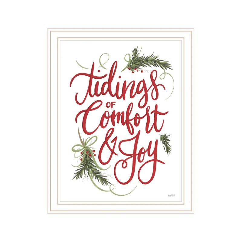 The Holiday Aisle® Tidings Of Comfort & Joy Framed Wall Art for Living Room, Home Wall Décor By House Fenway | Wayfair