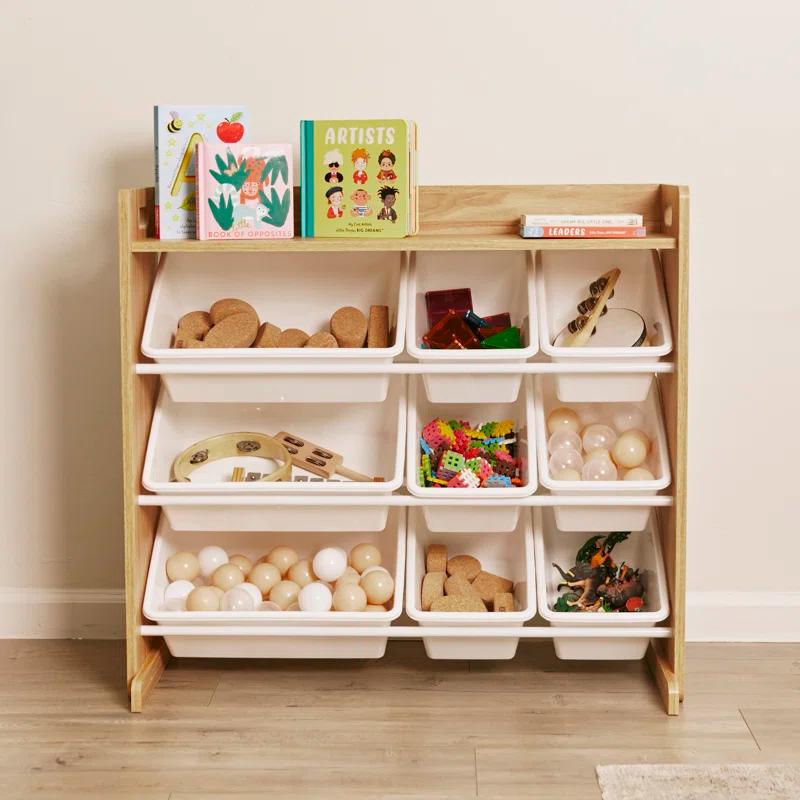 ECR4Kids ECR4Kids 3-Tier Organizer with Shelf and 9 Bins, Toy Storage