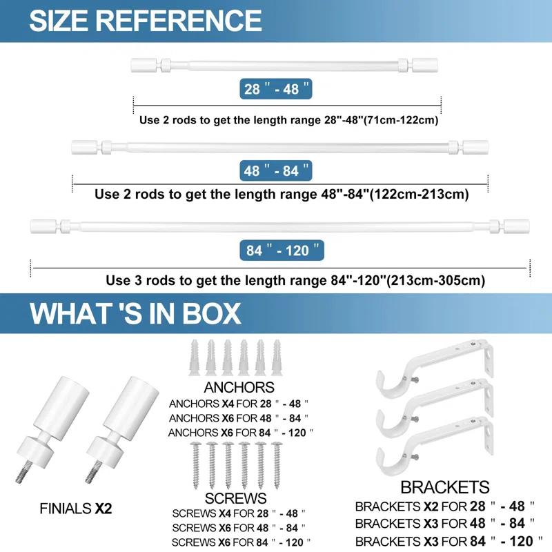 Airius Adjustable Single Curtain Rod