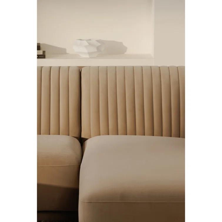 Moe's Home Collection Zandro Left Sectional Beige Fabric Sectionals