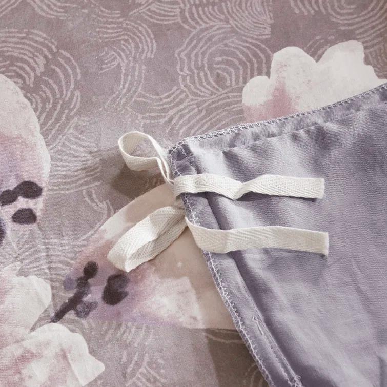 N Natori N Natori Sakura Blossom 3 Piece Cotton Sateen Printed Duvet Cover Set