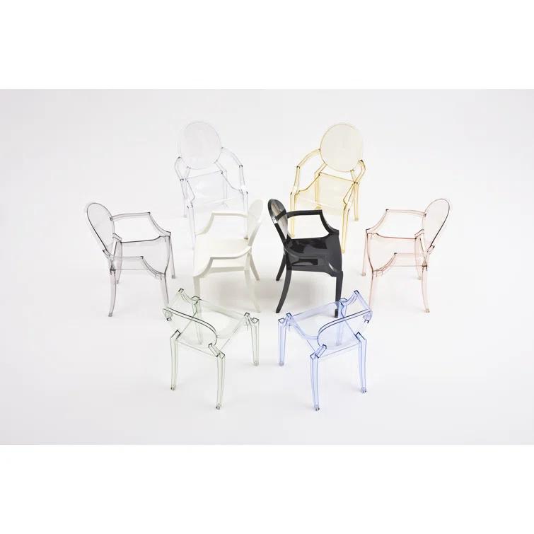 Louis Ghost Polycarbonate 2.0 Outdoor Stacking Dining Armchair (Set of 2)