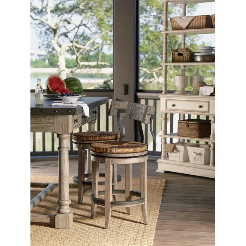 Lexington Twilight Bay Swivel Upholstered Counter Stool with Solid Wood Frame
