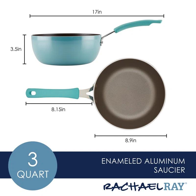 Agave Blue Aluminum Nonstick 3-Quart Saucier Pan