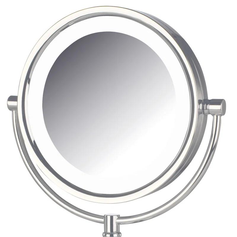 Symple Stuff 8.5" Lighted Tabletop Magnified Makeup Mirror, Plug In