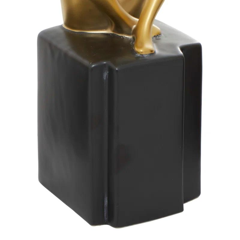 CosmoLiving by Cosmopolitan Porcelain Ceramic Sitting Thinker People Decorative Sculpture Set