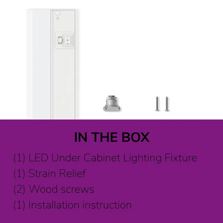 Inlight Inlight 3000K Dimmable Under Cabinet LED Lights, selectable 12/18/24/30 inches, Hardwired Only IN-0201-13-WH