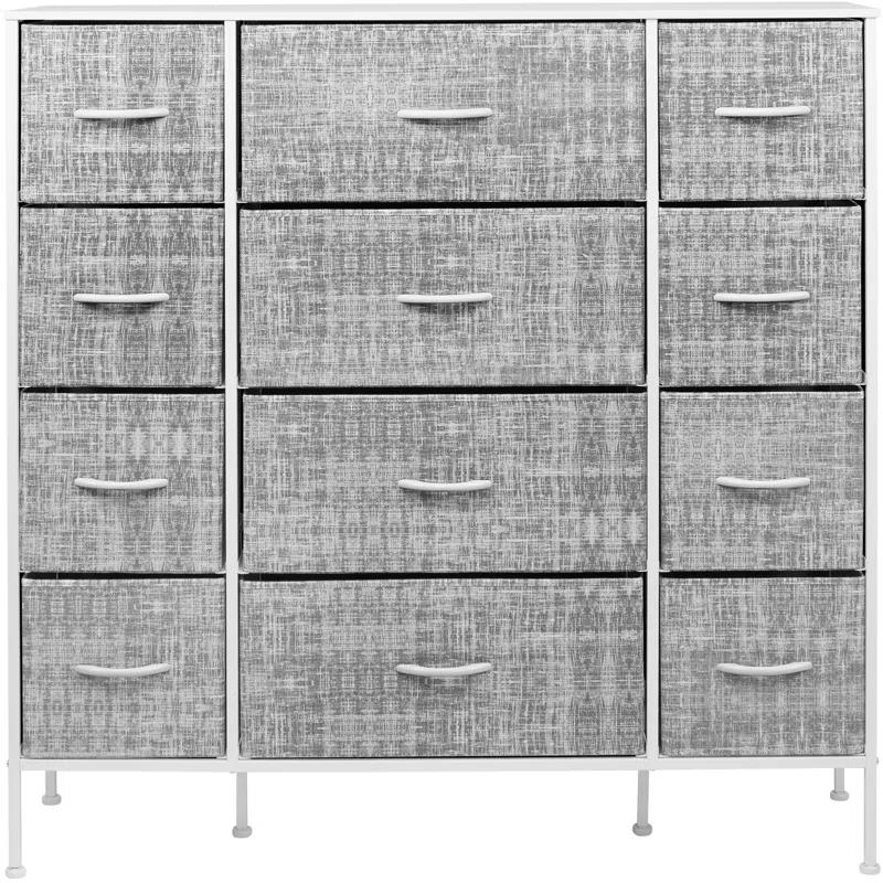 Sorbus 12 Drawers Dresser with Steel Frame and Wood Top