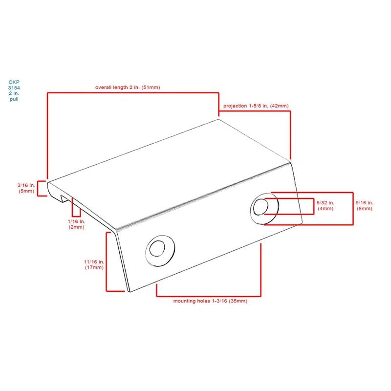 CKP Horizons 1 3/16" Center to Center Finger Pull