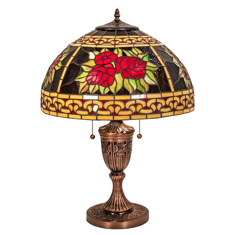 Meyda Lighting Roses And Scrolls Metal Table Lamp