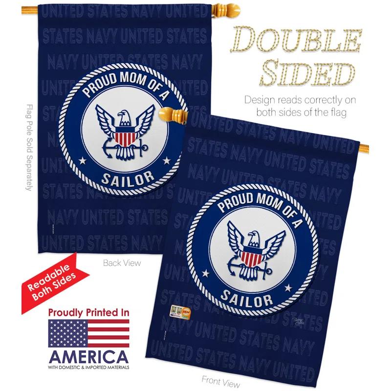 Breeze Decor Double Sided 40'' H x 28'' W Polyester House Flag