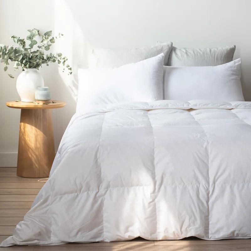 BOKSER HOME Lightweight 700 Fill Power Luxury White Duck Down Duvet Comforter Insert
