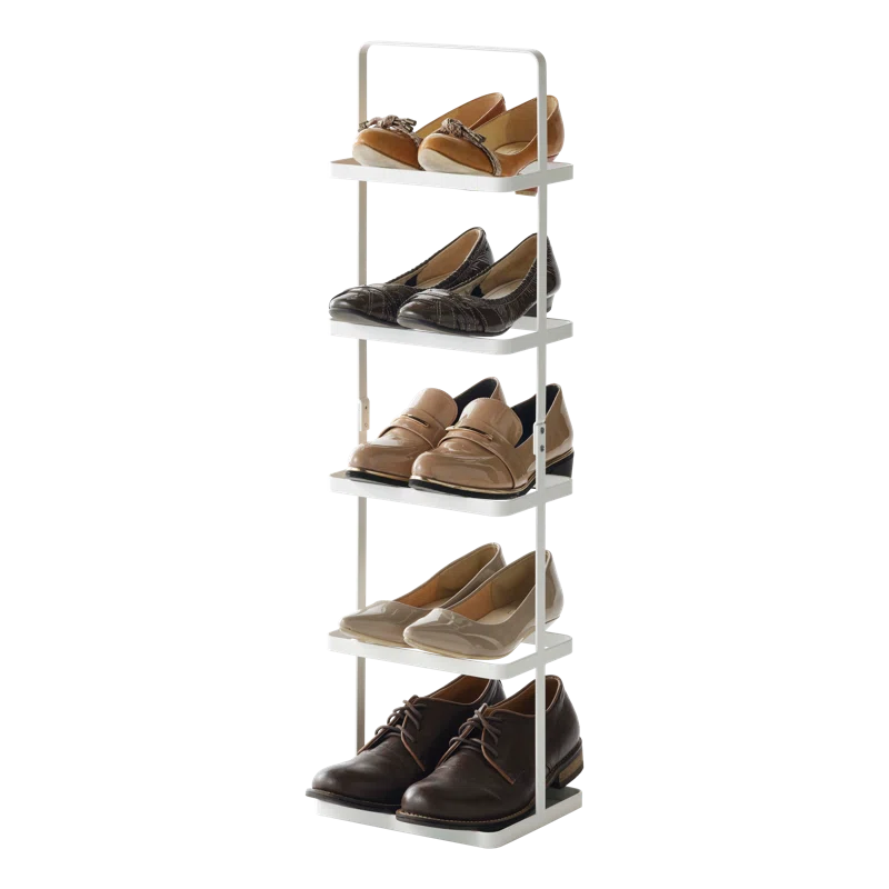 Yamazaki Home Steel Upright 5 Pair Shoe Rack with Handle