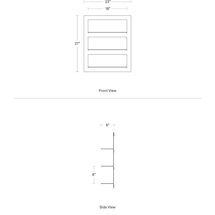 Blu Dot Shwall 3 Piece Powder Coated Metal Tiered Shelf