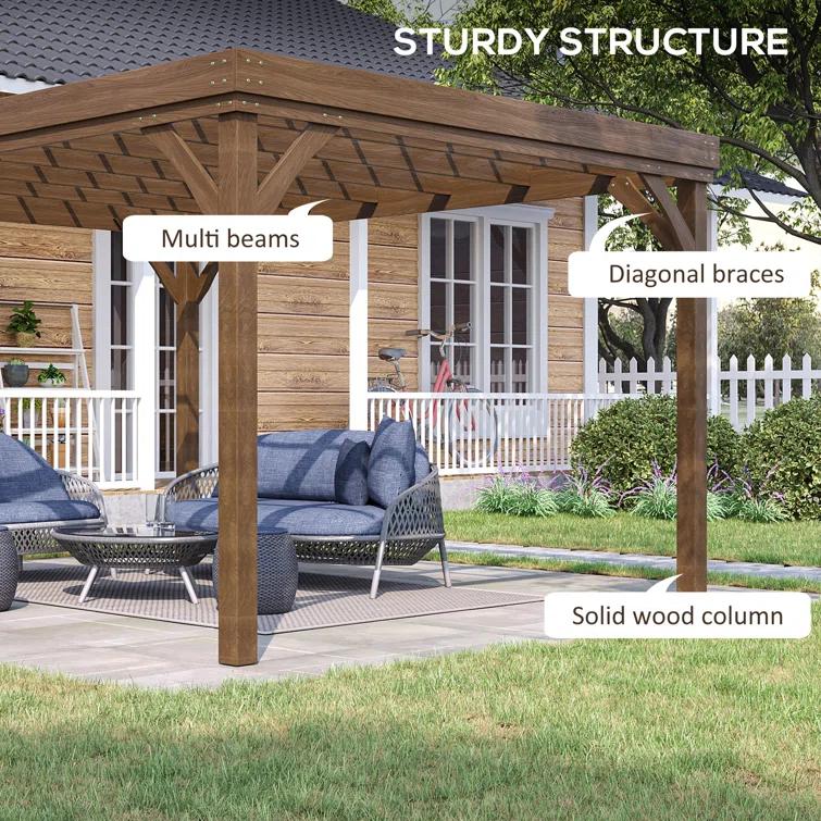 Outsunny Solid Wood Pergola