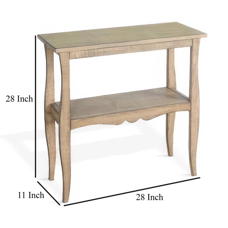 Benjara Rena Side End Table, Scallop Trim, 28 Inch Mahogany | Wayfair