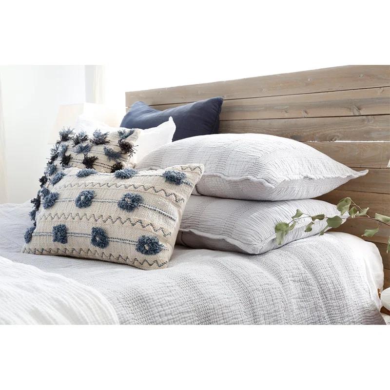 Nantucket Cotton Matelassé Sham by Pom Pom at Home - Grey / Standard