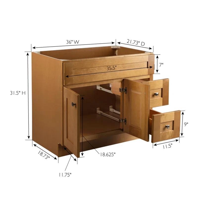 Design House Brookings 36 Inch Bathroom Vanity, Ready to Assemble, Solid Wood, Sherwin Williams – Design House, 587097