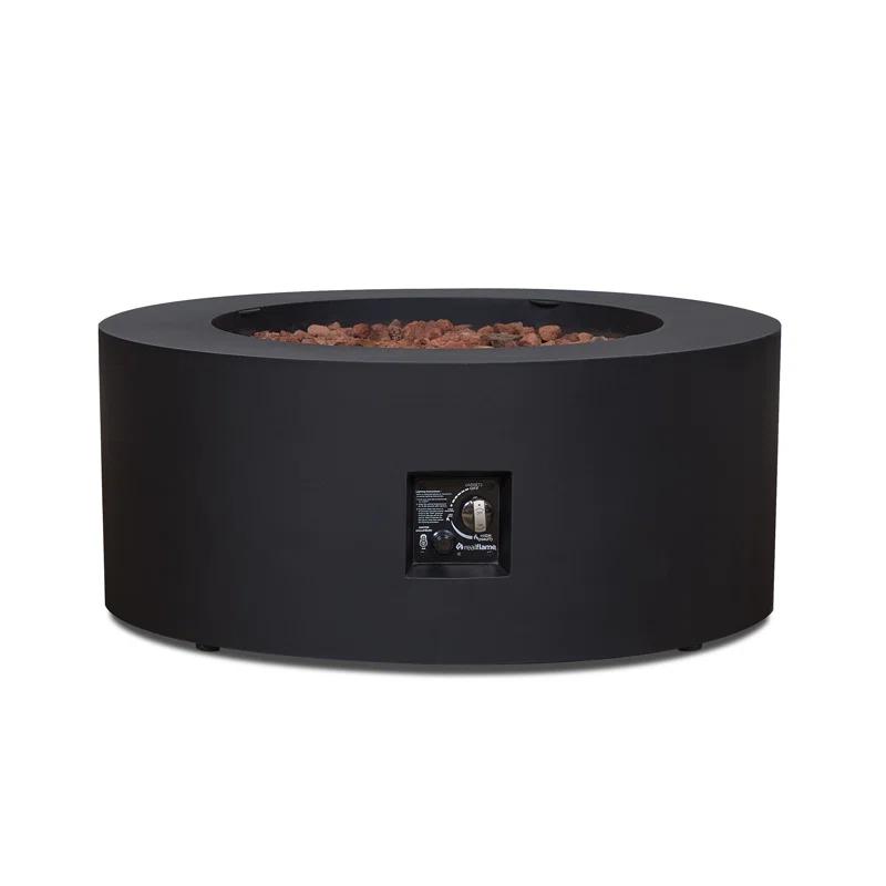 Aegean 36" Round Steel Propane or Natural Gas Fire Pit Table by Real Flame