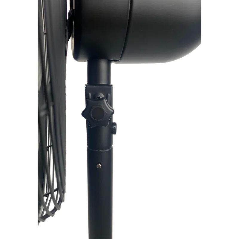 Good Housekeeping All-Metal 3-Speed 16" Oscillating Conference Room Pedestal Fan with Telescopic Height Adjustment (Multiple Finishes Available)