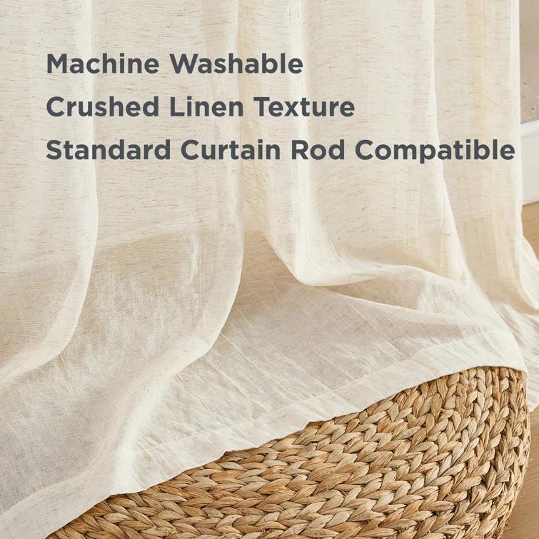 Solid Semi-Sheer Curtain Panels (Set of 2)