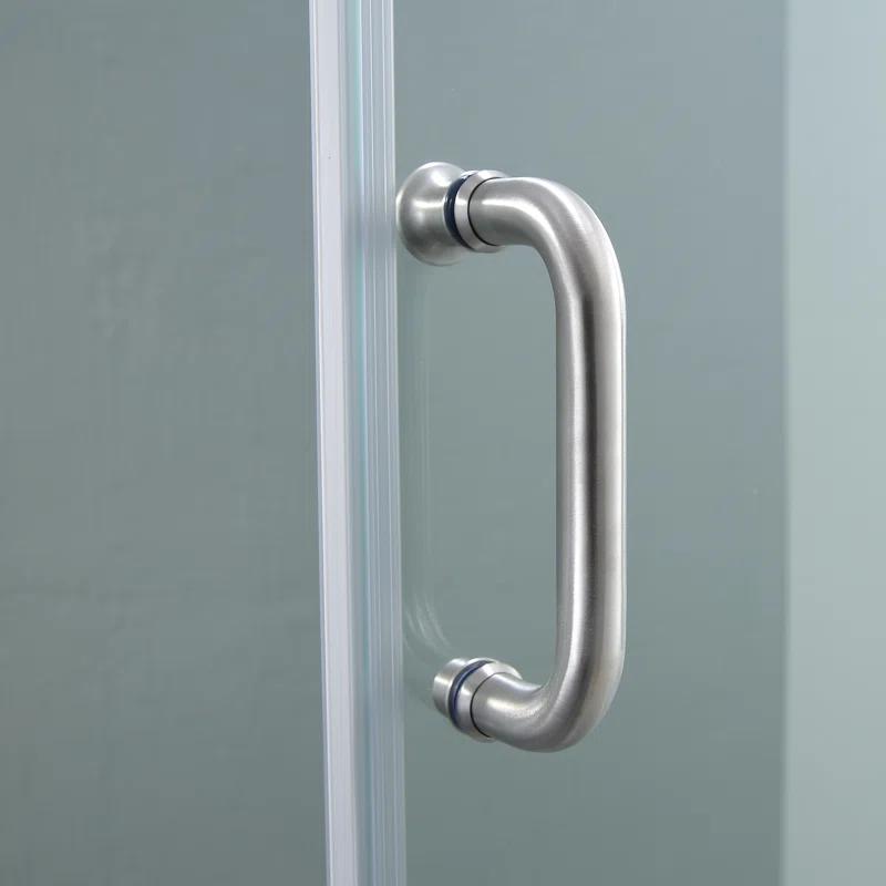 Mocoloo 60" W x 72" H Single Sliding Semi-Frameless Shower Door HMS-MOM-6A21-4-60SS