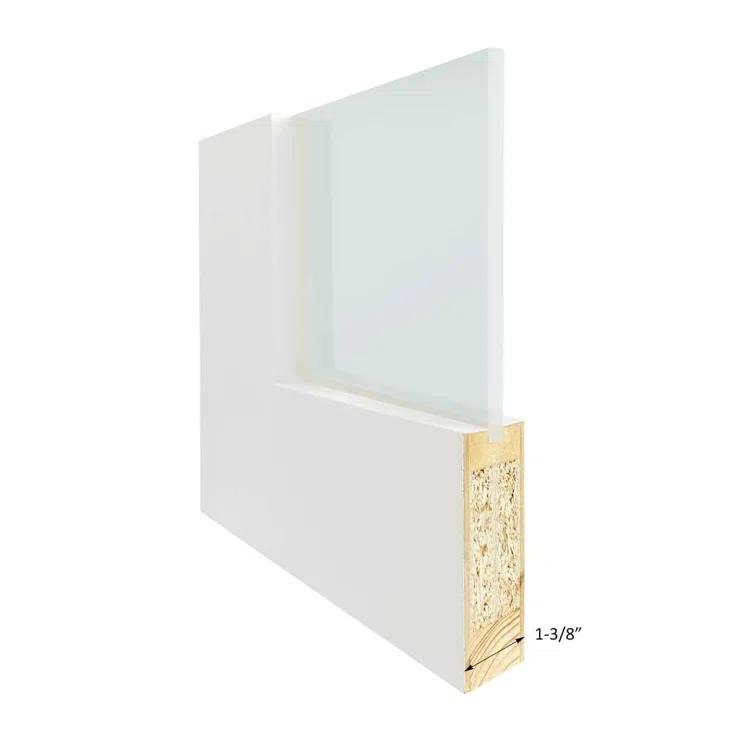 Luxdecor 80'' Solid Core Manufactured Wood 1-Lite Frosted Glass Bi-fold Door With Installation Hardware Kit