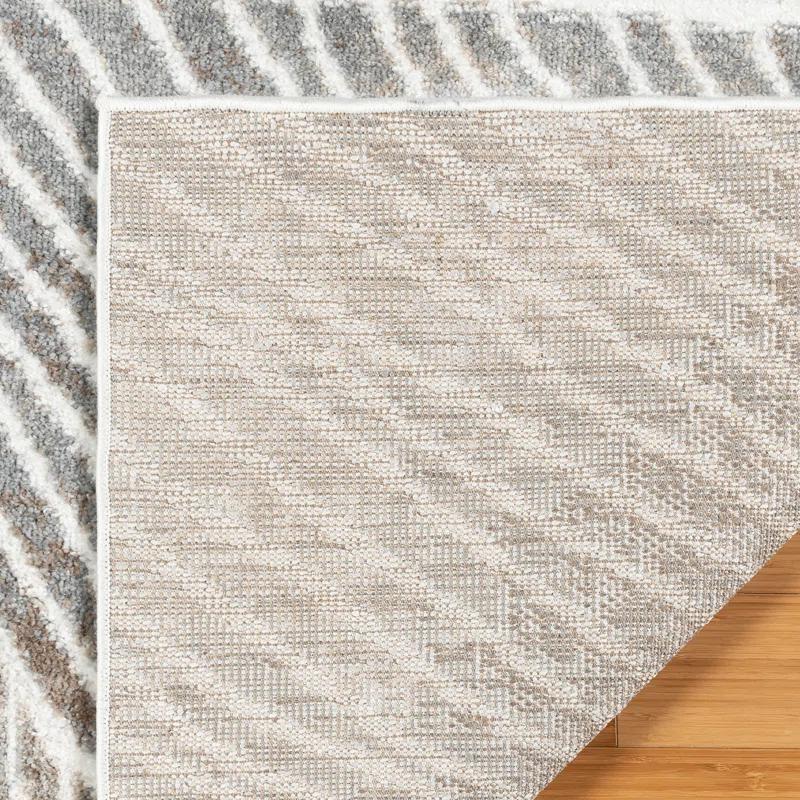 Gertmenian Gertmenian Alor Bisa Modern Abstract Gray/Ivory/Tan Polypropylene Indoor Area Rug