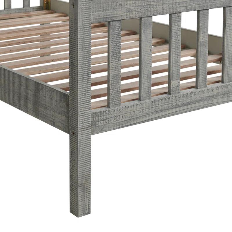 Alaterre Windsor Twin Wooden Weathered Beachhouse Farmhouse Industrial Bohemian Style Bed