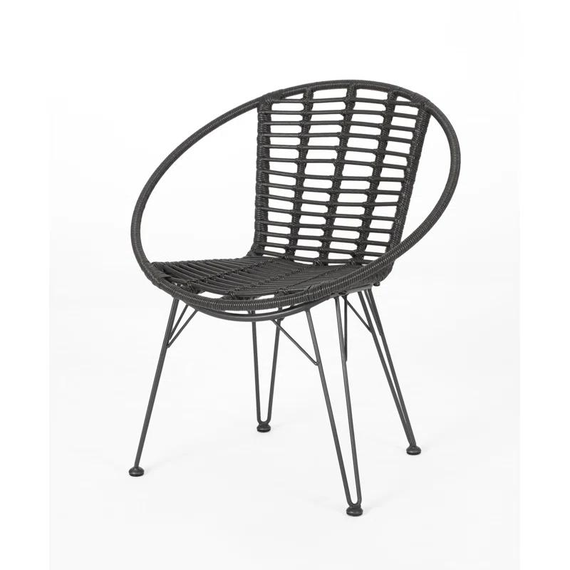 George Oliver Durham Polyethylene (PE) Wicker Wicker Outdoor Dining Side Chair (Set of 2)