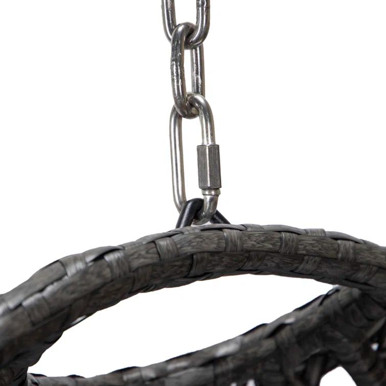 Dakota Fields Brookstonval 1 Person Hanging Egg Swing Chair with Stand