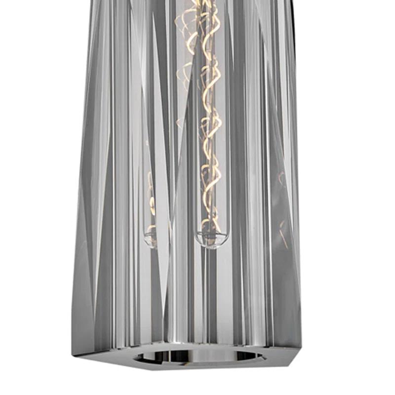 Cosette Single Light Wall Sconce w/ Thick Crystal-Cut Shade & On/Off Switch