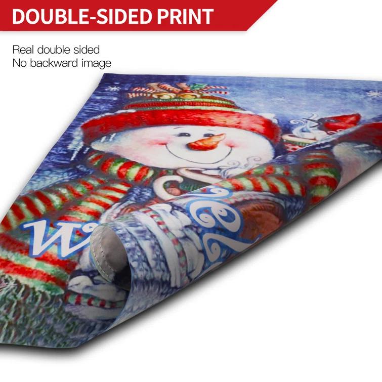 The Holiday Aisle® Alburnett PWelcome Winter Snowman Bird Snowflake Decorative Garden Flags 18 x 12.5 Inch