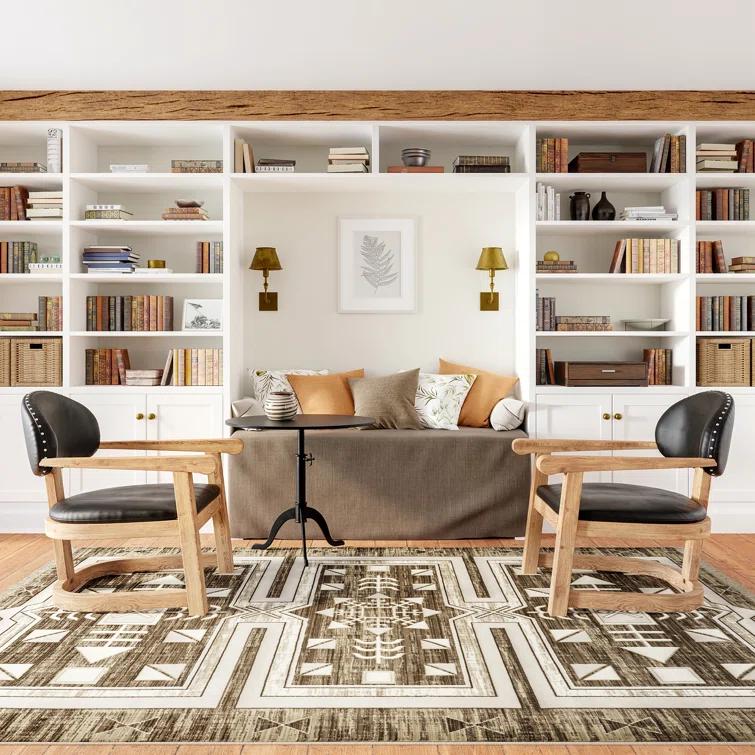 Union Rustic Agave Geometric Fringed Area Rug