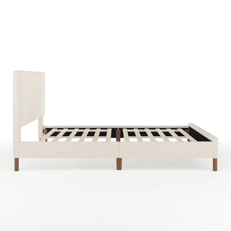 Martha Stewart Martha Stewart Britta Upholstered Platform Bed With Piped Detail Headboard