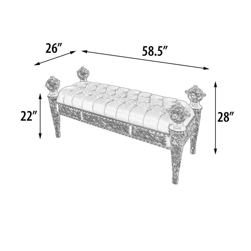 AFD Home Linen Blend Upholstered Bench